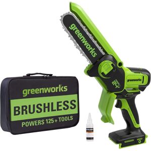 Greenworks - 24V 6” Mini Chainsaw, Handheld Electric Power Chainsaw, Tool Only, Battery and Charger Not Included - Green Greenworks - 24V 6” Mini Chainsaw, Handheld Electric Power Chainsaw, Tool Only, Battery and Charger Not Included - Green