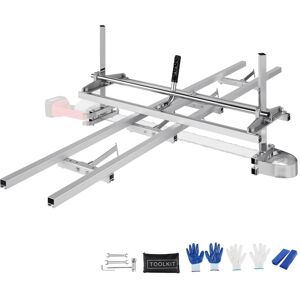 VEVOR - Chainsaw Mill and Rail Mill Guide System, Portable Sawmill 14"-36" Guide Bar, 9ft Aluminum Saw Milling Rail Guide - Silver VEVOR - Chainsaw Mill and Rail Mill Guide System, Portable Sawmill 14"-36" Guide Bar, 9ft Aluminum Saw Milling Rail Guide - Silver