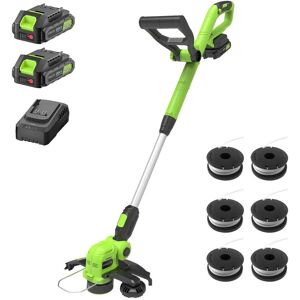 Steelite - 21V MAX 12-Inch 2-in-1 Electric Cordless Grass String Trimmer Cutter Lawn Edger with 2 x 2.0Ah Battery & 1 x Charger Steelite - 21V MAX 12-Inch 2-in-1 Electric Cordless Grass String Trimmer Cutter Lawn Edger with 2 x 2.0Ah Battery & 1 x Charger