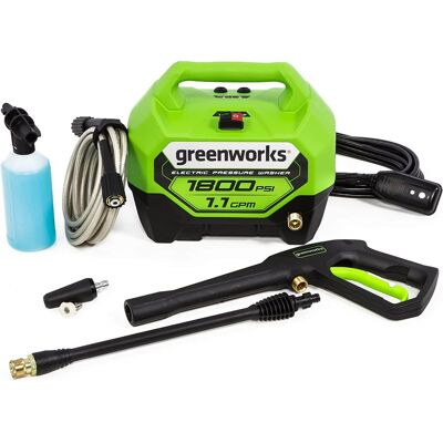 Greenworks - 1800 PSI (1.1 GPM) Electric Pressure Washer PWMA Certified - Green Greenworks - 1800 PSI (1.1 GPM) Electric Pressure Washer PWMA Certified - Green