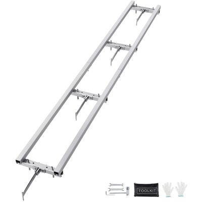 VEVOR - Rail Mill Guide System, 9 ft Milling Guide, 4 Crossbar Kits Chainsaw Mill Rail Guide, Aluminum Adjustable Saw Mill Rail - Silver VEVOR - Rail Mill Guide System, 9 ft Milling Guide, 4 Crossbar Kits Chainsaw Mill Rail Guide, Aluminum Adjustable Saw Mill Rail - Silver