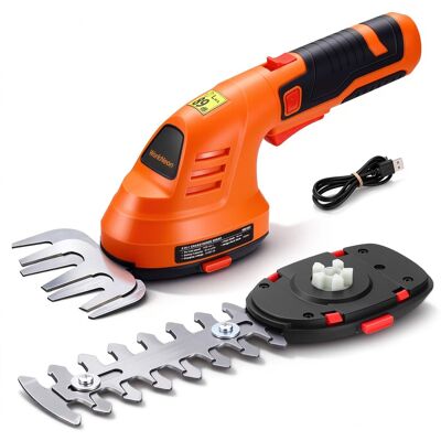 Unique Bargains - 8V Cordless 2-in-1 Electric Hedge Trimmer & Grass Shears, Handheld Hedge Cutter with Battery for Garden Maintenance Unique Bargains - 8V Cordless 2-in-1 Electric Hedge Trimmer & Grass Shears, Handheld Hedge Cutter with Battery for Garden Maintenance