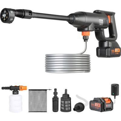 VEVOR - Cordless Pressure Washer, 580-PSI 1.1 GPM Portable Power Cleaner, Handheld Washer Gun with 4.0Ah Battery, 6-in-1 Nozzle - Black,Orange VEVOR - Cordless Pressure Washer, 580-PSI 1.1 GPM Portable Power Cleaner, Handheld Washer Gun with 4.0Ah Battery, 6-in-1 Nozzle - Black,Orange