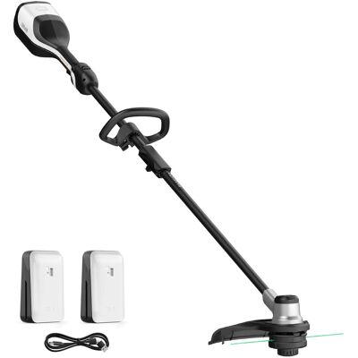 Litheli - 2x20V 14" Brushless Cordless String Trimmer, Battery Powered Weed Eater, U20 Series Grass Trimmer with 2.5Ah Bat - BLACK AND WHITE Litheli - 2x20V 14" Brushless Cordless String Trimmer, Battery Powered Weed Eater, U20 Series Grass Trimmer with 2.5Ah Bat - BLACK AND WHITE
