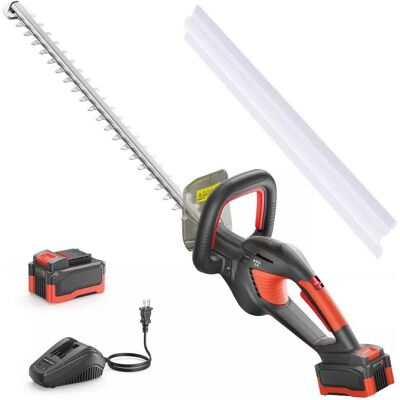 Sugift - 20V Cordless Hedge Trimmer with Dual-Action Blade, Battery and Charger, Electric Bush Cutter with Rotating Handle - Black Sugift - 20V Cordless Hedge Trimmer with Dual-Action Blade, Battery and Charger, Electric Bush Cutter with Rotating Handle - Black