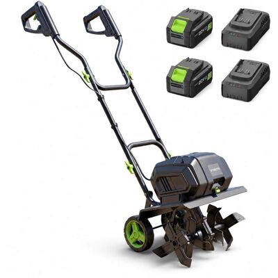 Steelite - 42V (2x21V) Max 14-Inch Cordless Tiller Cultivator Brushless Motor with 2x4.0Ah Batteries & Charger Steelite - 42V (2x21V) Max 14-Inch Cordless Tiller Cultivator Brushless Motor with 2x4.0Ah Batteries & Charger