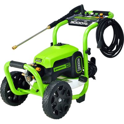 Greenworks - Pro Electric Pressure Washer up to 3000 PSI at 1.1 GPM - Green Greenworks - Pro Electric Pressure Washer up to 3000 PSI at 1.1 GPM - Green