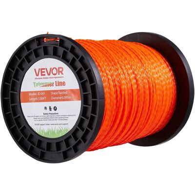 VEVOR - 0.095 in 1280 ft String Trimmer Line, Heavy Duty Weed Eater String, Premium Nylon Universal Replacement Trimmer - Orange VEVOR - 0.095 in 1280 ft String Trimmer Line, Heavy Duty Weed Eater String, Premium Nylon Universal Replacement Trimmer - Orange