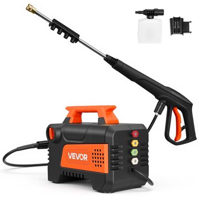 VEVOR - Electric Pressure Washer, 1958 Max PSI 2.5 Max GPM, Portable Power Washer with 4 Nozzles, Metal Extension Wand - Black;Orange VEVOR - Electric Pressure Washer, 1958 Max PSI 2.5 Max GPM, Portable Power Washer with 4 Nozzles, Metal Extension Wand - Black;Orange