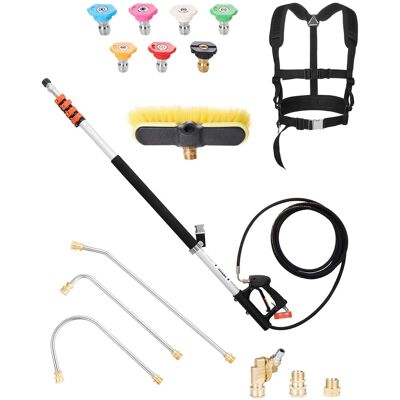 VEVOR - Pressure Washer Telescoping Wand, 21 ft, 4000 psi, Telescopic Spray Wand with Power Washer Extension Wands - Black + aluminum metallic color VEVOR - Pressure Washer Telescoping Wand, 21 ft, 4000 psi, Telescopic Spray Wand with Power Washer Extension Wands - Black + aluminum metallic color