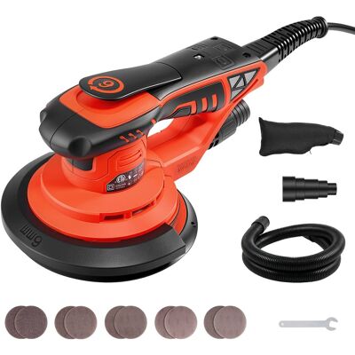 VEVOR - 6-Inch Random Orbital Sander 400W Brushless Orbital Sander, 4000-10000RPM 7 Speeds Electric Palm Sanders - Orange;Black VEVOR - 6-Inch Random Orbital Sander 400W Brushless Orbital Sander, 4000-10000RPM 7 Speeds Electric Palm Sanders - Orange;Black