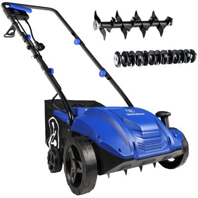 Westinghouse - 13 in. 12 Amp Corded Electric Dethatcher and Aerator with 8 Gallon Collection Bag - Blue Westinghouse - 13 in. 12 Amp Corded Electric Dethatcher and Aerator with 8 Gallon Collection Bag - Blue
