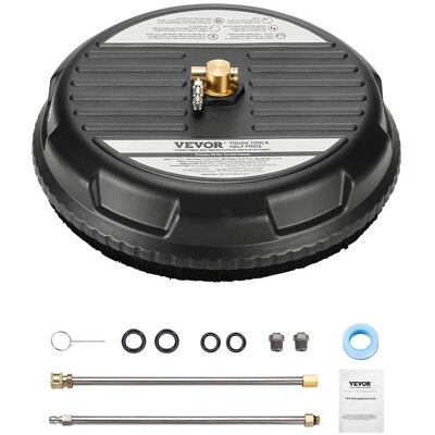 VEVOR - 15" Pressure Washer Surface Cleaner, Plastic Pressure Washer Attachments with 4 Wheels, 4000 Max PSI,1/4 Quick Connector - Black VEVOR - 15" Pressure Washer Surface Cleaner, Plastic Pressure Washer Attachments with 4 Wheels, 4000 Max PSI,1/4 Quick Connector - Black