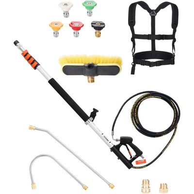 VEVOR - Pressure Washer Telescoping Wand, 18 ft, 4000 psi, Telescopic Spray Wand with Power Washer Extension Wands - Black + aluminum metallic color VEVOR - Pressure Washer Telescoping Wand, 18 ft, 4000 psi, Telescopic Spray Wand with Power Washer Extension Wands - Black + aluminum metallic color