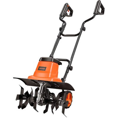 VEVOR - Corded Electric Tiller, 18 Inch Tilling Width Garden Rototiller, 13.5-Amp Motor Heavy-Duty Tilling Machine, Cultivator - Black;Orange VEVOR - Corded Electric Tiller, 18 Inch Tilling Width Garden Rototiller, 13.5-Amp Motor Heavy-Duty Tilling Machine, Cultivator - Black;Orange