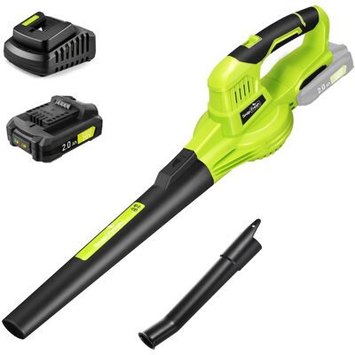 SnapFresh - Cordless Leaf Blower 20V Electric Leaf Blower with Battery and Charger for Lawn Patio Garden - Green SnapFresh - Cordless Leaf Blower 20V Electric Leaf Blower with Battery and Charger for Lawn Patio Garden - Green