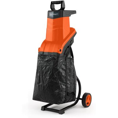 Costway - 15-Amp Electric Wood Chipper Shredder Mulcher, 1.8" Max Cutting Diameter - Orange+Black Costway - 15-Amp Electric Wood Chipper Shredder Mulcher, 1.8" Max Cutting Diameter - Orange+Black