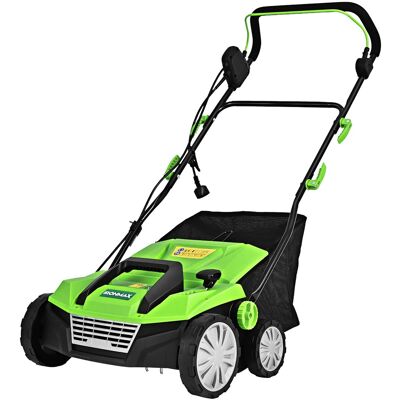 Costway - IronMax 13Amp Corded Scarifier Width 15" Electric Lawn Dethatcher w/50L Collection Bag - Green Costway - IronMax 13Amp Corded Scarifier Width 15" Electric Lawn Dethatcher w/50L Collection Bag - Green
