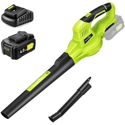 SnapFresh - 20V Cordless Leaf Blower with 4.0Ah Battery Fast Charger and 2 Speed Modes - Green SnapFresh - 20V Cordless Leaf Blower with 4.0Ah Battery Fast Charger and 2 Speed Modes - Green