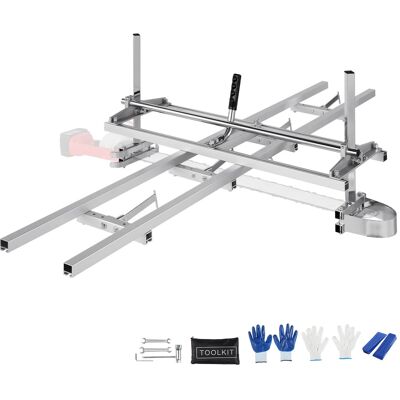 VEVOR - Chainsaw Mill and Rail Mill Guide System, Portable Sawmill 14"-36" Guide Bar, 9ft Aluminum Saw Milling Rail Guide - Silver VEVOR - Chainsaw Mill and Rail Mill Guide System, Portable Sawmill 14"-36" Guide Bar, 9ft Aluminum Saw Milling Rail Guide - Silver
