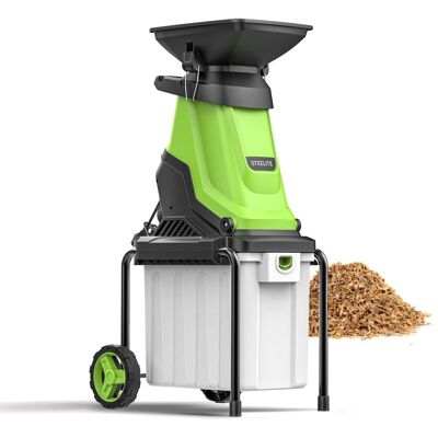 Steelite - Heavy-Duty Electric Wood Chipper Shredder 15-Amp W/ 50L Collection Bin Steelite - Heavy-Duty Electric Wood Chipper Shredder 15-Amp W/ 50L Collection Bin
