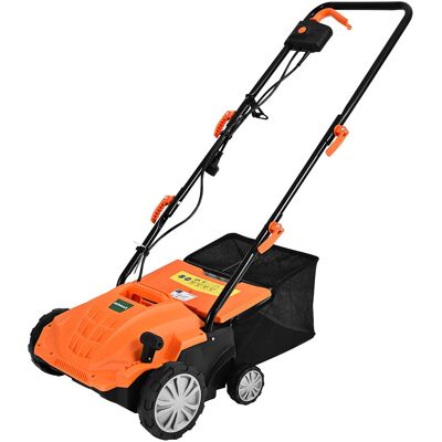 Costway - 12Amp Corded Scarifier 13" Electric Lawn Dethatcher with 40L/11-Gal Collection Bag - Orange Costway - 12Amp Corded Scarifier 13" Electric Lawn Dethatcher with 40L/11-Gal Collection Bag - Orange