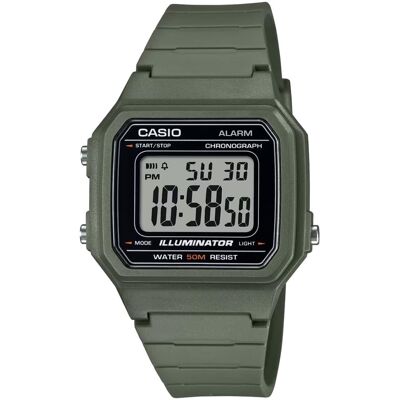 Casio - Men's Classic Digital Watch with Strap - W-217H-3AVCF - Green Casio - Men's Classic Digital Watch with Strap - W-217H-3AVCF - Green