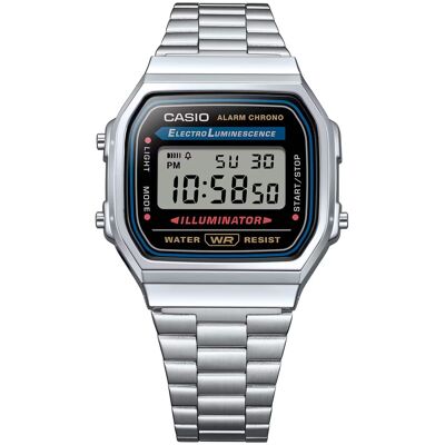 Casio - Digital Watch with Illuminator Display and Stainless Steel Bracelet - A168W-1 - Silver Casio - Digital Watch with Illuminator Display and Stainless Steel Bracelet - A168W-1 - Silver