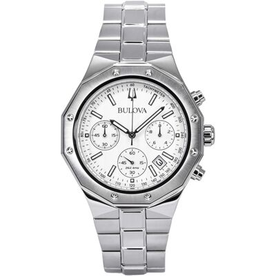Bulova - Classic Precisionist Chronograph Stainless Steel Dial Quartz 96B408 100M Men's Watch - Silver Bulova - Classic Precisionist Chronograph Stainless Steel Dial Quartz 96B408 100M Men's Watch - Silver