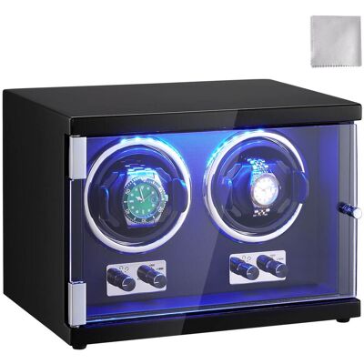 VEVOR - Watch Winder, Dual Watch Winder for Men's and Women's Automatic Watch, with 2 Super Quiet Japanese Mabuchi Motors - Black VEVOR - Watch Winder, Dual Watch Winder for Men's and Women's Automatic Watch, with 2 Super Quiet Japanese Mabuchi Motors - Black