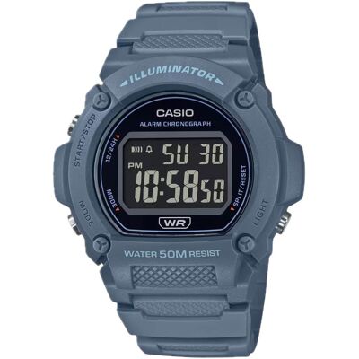 Casio - Men's Classic Digital Watch with Black Dial - W-219HC-2BVCF - Blue Casio - Men's Classic Digital Watch with Black Dial - W-219HC-2BVCF - Blue