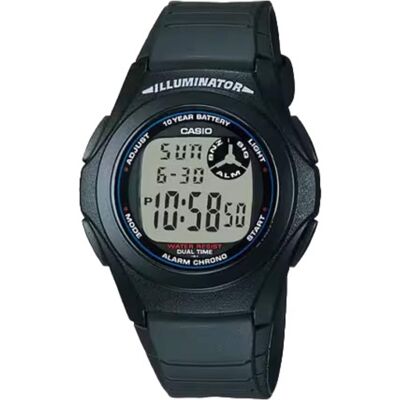 Casio - Men’s Digital Sport Watch with Grey Display - F-200W-1A - Black Casio - Men’s Digital Sport Watch with Grey Display - F-200W-1A - Black