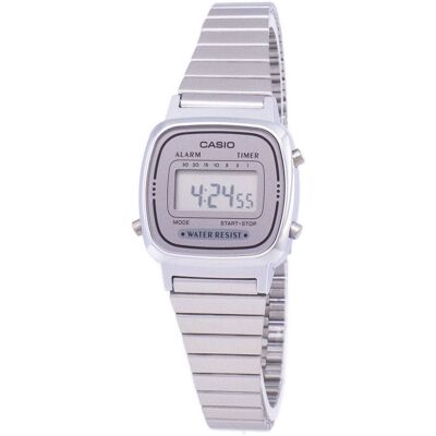 Casio - Digital Alarm Timer Auto Calendar Stopwatch LA670WA-7DF WR Ladies Watch - Gray Casio - Digital Alarm Timer Auto Calendar Stopwatch LA670WA-7DF WR Ladies Watch - Gray