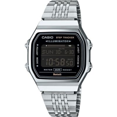 Casio - Vintage Digital Bluetooth Smartphone Link Stainless Steel Quartz ABL-100WE-1B Unisex Watch - Silver and black Casio - Vintage Digital Bluetooth Smartphone Link Stainless Steel Quartz ABL-100WE-1B Unisex Watch - Silver and black