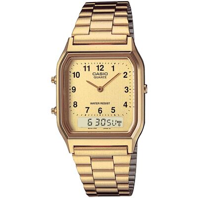 Unisex -Tone Analog-Digital Stainless Steel Bracelet Watch - Casio AQ‑230GA‑9B - Gold Unisex -Tone Analog-Digital Stainless Steel Bracelet Watch - Casio AQ‑230GA‑9B - Gold