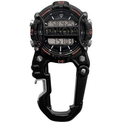 Dakota - Bottle Opener Cage Clip, Premium Quality, Outdoor Gifts for Men, Pocket Watch with LED Flashlight, Dial - Black Dakota - Bottle Opener Cage Clip, Premium Quality, Outdoor Gifts for Men, Pocket Watch with LED Flashlight, Dial - Black
