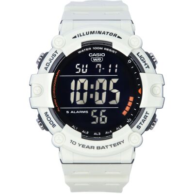 Casio - Illuminator Digital Quartz AE-1500WH-8B2 Mens Watch Alarm Stopwatch Resin Strap 100M - White Casio - Illuminator Digital Quartz AE-1500WH-8B2 Mens Watch Alarm Stopwatch Resin Strap 100M - White
