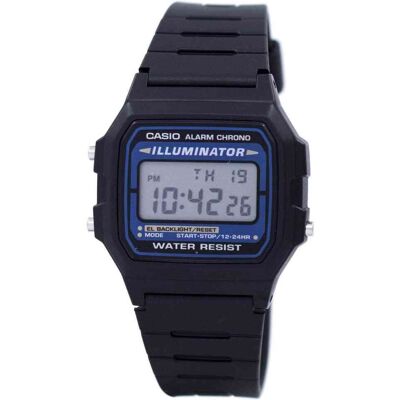 Casio - F-105W Digital Quartz Alarm Chrono Illuminator F-105W-1ADF WR Mens Watch - Black Casio - F-105W Digital Quartz Alarm Chrono Illuminator F-105W-1ADF WR Mens Watch - Black