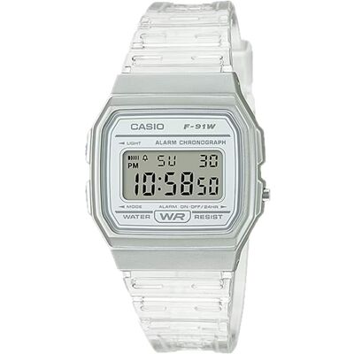 Casio - Men's Transparent Digital Watch - F-91WS-7CF - White Casio - Men's Transparent Digital Watch - F-91WS-7CF - White