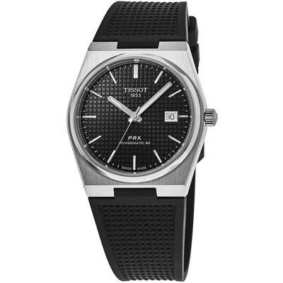 Tissot - T-Classic PRX Powermatic 80 Rubber Strap Dial Automatic T137.407.17.051.00 100M Men's Watch - Black Tissot - T-Classic PRX Powermatic 80 Rubber Strap Dial Automatic T137.407.17.051.00 100M Men's Watch - Black