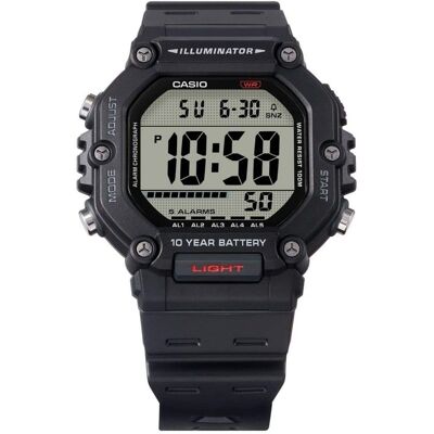 Casio - Illuminator Digital Quartz AE-1600H-1AV Mens Watch Dual Time Timer Afterglow 100M - Black Casio - Illuminator Digital Quartz AE-1600H-1AV Mens Watch Dual Time Timer Afterglow 100M - Black