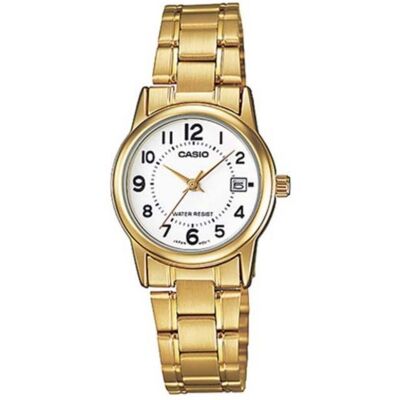 Casio - Women’s -Tone Stainless Steel Analog Watch White Dial - LTP-V002G-7B - Gold Casio - Women’s -Tone Stainless Steel Analog Watch White Dial - LTP-V002G-7B - Gold