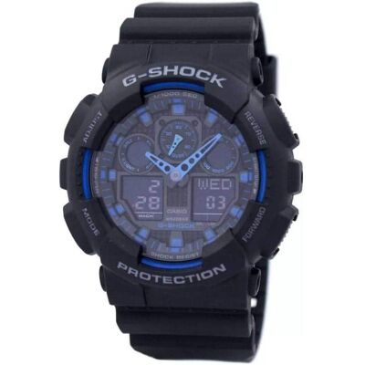 Casio - G-Shock World Time Alarm GA-100-1A2 GA-100 Men's Watch - Black Casio - G-Shock World Time Alarm GA-100-1A2 GA-100 Men's Watch - Black