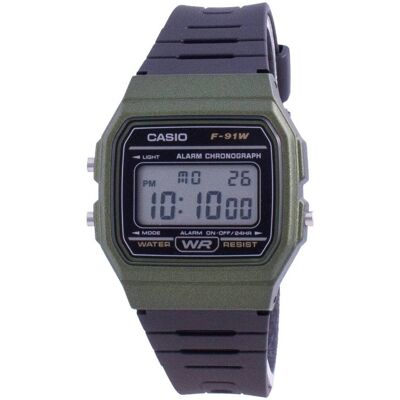 Casio - Classic Daily Alarm Chronograph Backlight Calendar F-91WM-3A Mens Watch - Black Casio - Classic Daily Alarm Chronograph Backlight Calendar F-91WM-3A Mens Watch - Black