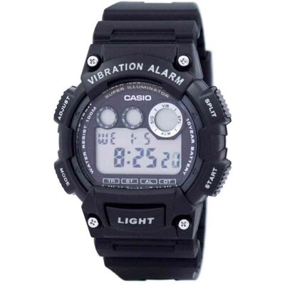 Casio - Digital Illuminator W-735H-1AVDF Mens Watch Vibration Alarm Backlight Stopwatch Timer 100M - Black Casio - Digital Illuminator W-735H-1AVDF Mens Watch Vibration Alarm Backlight Stopwatch Timer 100M - Black