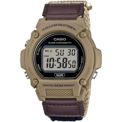 Casio - Men's Classic Digital Watch with Clear Dial - W-219HB-5AVCF - Brown Casio - Men's Classic Digital Watch with Clear Dial - W-219HB-5AVCF - Brown