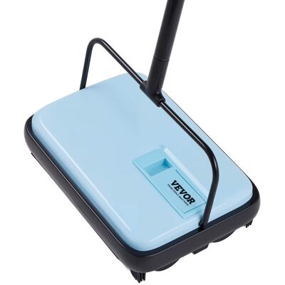VEVOR - Carpet Sweeper Manual, Floor Sweeper with 300 ml Dustbin Capacity Easy to Empty, 6.7 inch Cleaning Width - Blue VEVOR - Carpet Sweeper Manual, Floor Sweeper with 300 ml Dustbin Capacity Easy to Empty, 6.7 inch Cleaning Width - Blue
