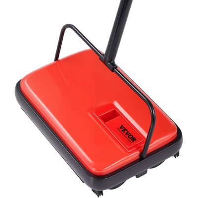 VEVOR - Carpet Sweeper Manual, Floor Sweeper with 300 ml Dustbin Capacity Easy to Empty, 6.7 inch Cleaning Width - Red VEVOR - Carpet Sweeper Manual, Floor Sweeper with 300 ml Dustbin Capacity Easy to Empty, 6.7 inch Cleaning Width - Red