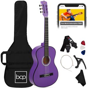 Best Choice Products - 38in Beginner Acoustic Guitar Starter Kit w/ Gig Bag, Strap, Extra Strings - Purple Best Choice Products - 38in Beginner Acoustic Guitar Starter Kit w/ Gig Bag, Strap, Extra Strings - Purple