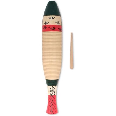 CP Fish Style Guiro 16" Wooden Latin Percussion Guiro Instrument with Scraper CP Fish Style Guiro 16" Wooden Latin Percussion Guiro Instrument with Scraper